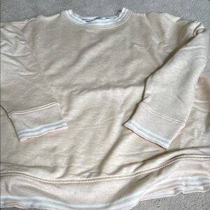 Vineyard Vines Cream Crewneck Sweater with Ribbed Trim